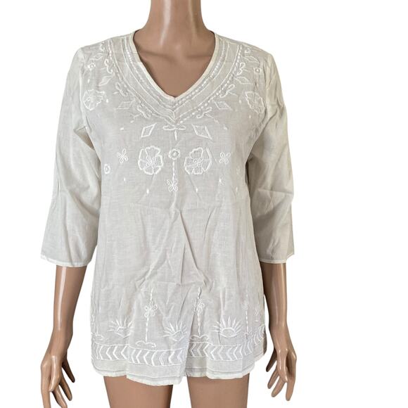 Chic Collection Shirt Womens Small White New - Picture 11 of 11